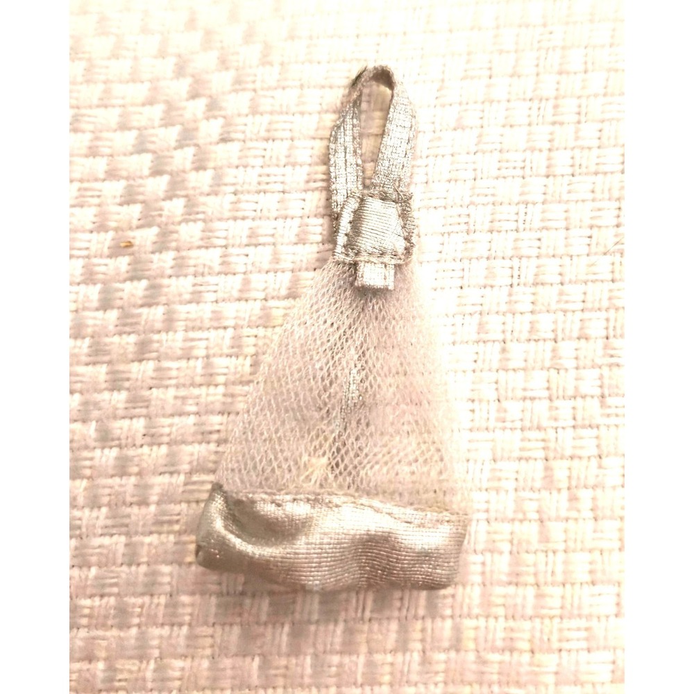 Doll Accessories Silver Mesh Shoulder Backpack Purse Miniature Bag Accessory
